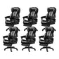 Modern Swivel Chair Adjustable Seat Height Faux Leather Office Chair with Wheels Black 6 Piece Set With Footrest Clearhalo 'furn' 'furn_office_chair' 'Furniture' 'Office Chairs' 'Office Furniture' 'office_chair' 6875864