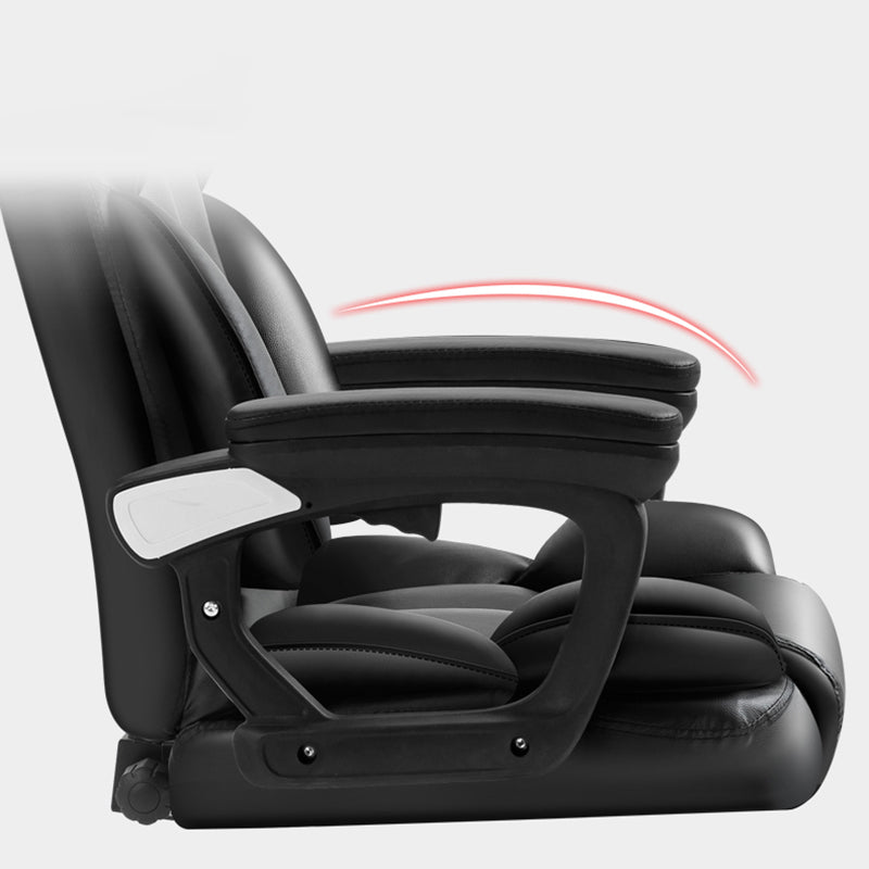 Modern Swivel Chair Adjustable Seat Height Faux Leather Office Chair with Wheels Clearhalo 'furn' 'furn_office_chair' 'Furniture' 'Office Chairs' 'Office Furniture' 'office_chair' 6875865