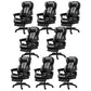 Modern Swivel Chair Adjustable Seat Height Faux Leather Office Chair with Wheels Black 8 Piece Set With Footrest Clearhalo 'furn' 'furn_office_chair' 'Furniture' 'Office Chairs' 'Office Furniture' 'office_chair' 6875866