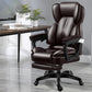 Modern Swivel Chair Adjustable Seat Height Faux Leather Office Chair with Wheels Brown 1 Piece With Footrest Clearhalo 'furn' 'furn_office_chair' 'Furniture' 'Office Chairs' 'Office Furniture' 'office_chair' 6875868