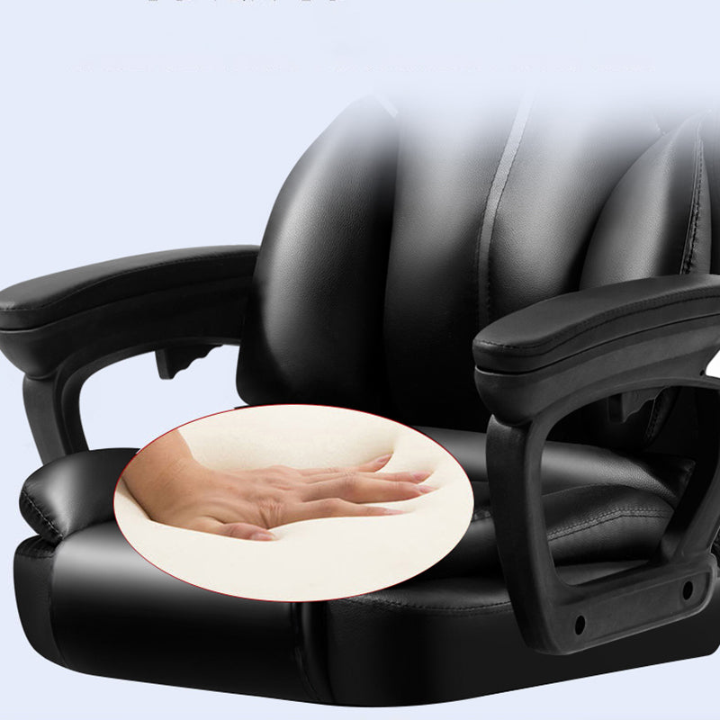 Modern Swivel Chair Adjustable Seat Height Faux Leather Office Chair with Wheels Clearhalo 'furn' 'furn_office_chair' 'Furniture' 'Office Chairs' 'Office Furniture' 'office_chair' 6875869