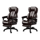 Modern Swivel Chair Adjustable Seat Height Faux Leather Office Chair with Wheels Brown 2 Piece Set With Footrest Clearhalo 'furn' 'furn_office_chair' 'Furniture' 'Office Chairs' 'Office Furniture' 'office_chair' 6875870