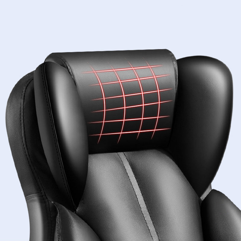 Modern Swivel Chair Adjustable Seat Height Faux Leather Office Chair with Wheels Clearhalo 'furn' 'furn_office_chair' 'Furniture' 'Office Chairs' 'Office Furniture' 'office_chair' 6875872