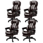 Modern Swivel Chair Adjustable Seat Height Faux Leather Office Chair with Wheels Brown 4 Piece Set With Footrest Clearhalo 'furn' 'furn_office_chair' 'Furniture' 'Office Chairs' 'Office Furniture' 'office_chair' 6875873