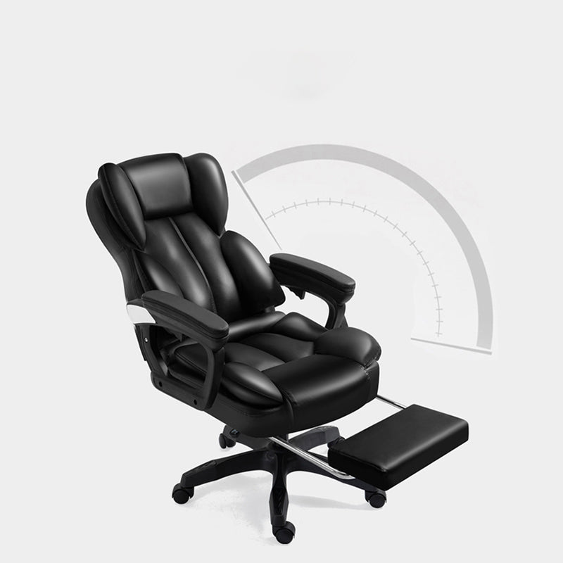 Modern Swivel Chair Adjustable Seat Height Faux Leather Office Chair with Wheels Clearhalo 'furn' 'furn_office_chair' 'Furniture' 'Office Chairs' 'Office Furniture' 'office_chair' 6875875