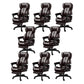 Modern Swivel Chair Adjustable Seat Height Faux Leather Office Chair with Wheels Brown 8 Piece Set With Footrest Clearhalo 'furn' 'furn_office_chair' 'Furniture' 'Office Chairs' 'Office Furniture' 'office_chair' 6875876
