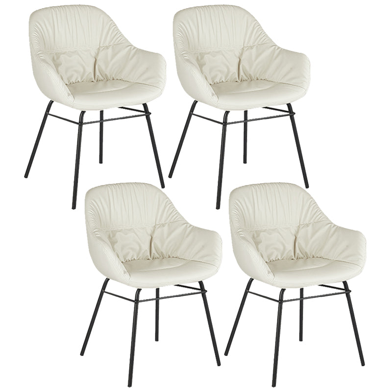 Contemporary No Arm Desk Chair Legs Included Conference Chair for Office White 4 Piece Set Clearhalo 'furn' 'furn_office_chair' 'Furniture' 'Office Chairs' 'Office Furniture' 'office_chair' 6876043