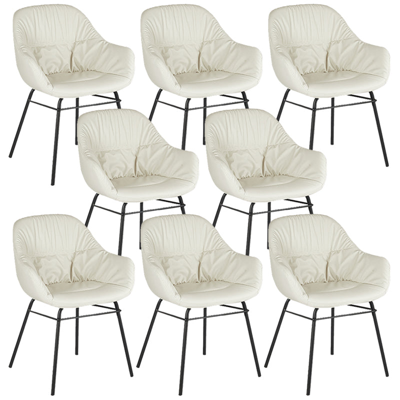 Contemporary No Arm Desk Chair Legs Included Conference Chair for Office White 8 Piece Set Clearhalo 'furn' 'furn_office_chair' 'Furniture' 'Office Chairs' 'Office Furniture' 'office_chair' 6876047