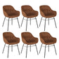 Contemporary No Arm Desk Chair Legs Included Conference Chair for Office Brown 6 Piece Set Clearhalo 'furn' 'furn_office_chair' 'Furniture' 'Office Chairs' 'Office Furniture' 'office_chair' 6876055
