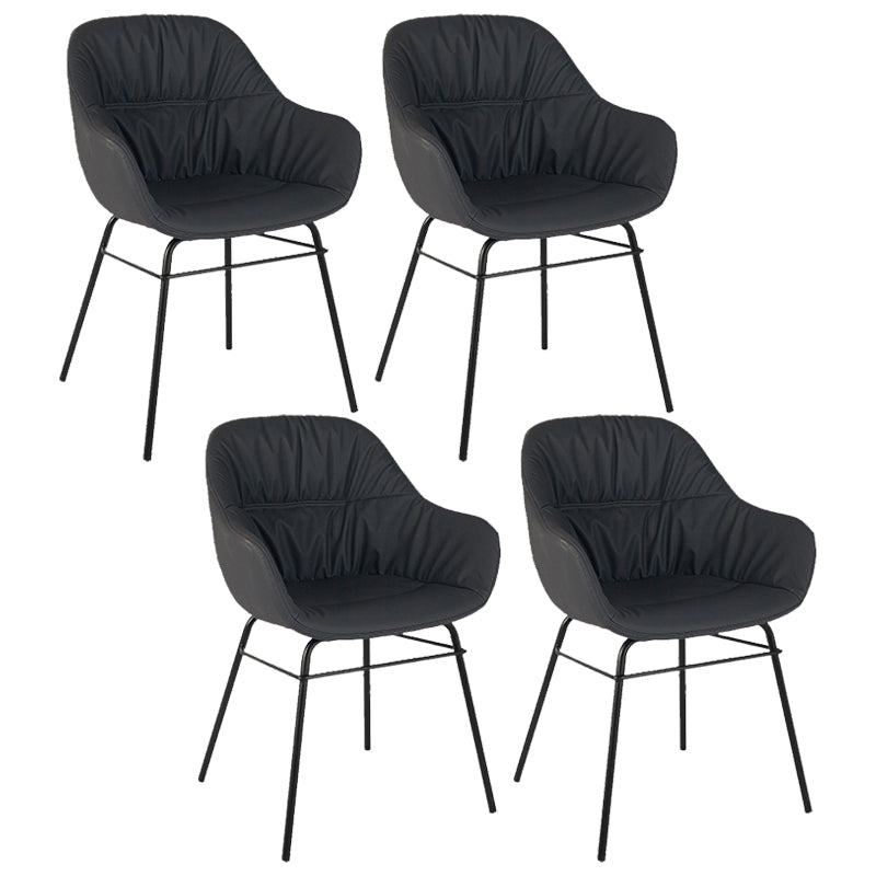 Contemporary No Arm Desk Chair Legs Included Conference Chair for Office Blue 4 Piece Set Clearhalo 'furn' 'furn_office_chair' 'Furniture' 'Office Chairs' 'Office Furniture' 'office_chair' 6876059