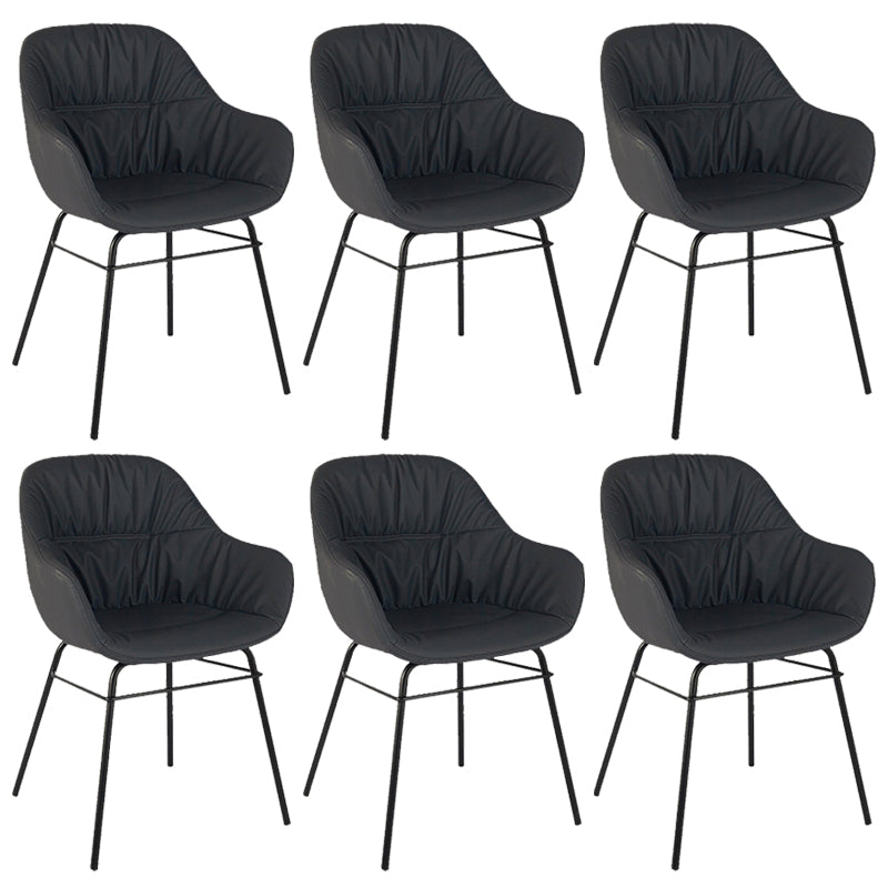 Contemporary No Arm Desk Chair Legs Included Conference Chair for Office Blue 6 Piece Set Clearhalo 'furn' 'furn_office_chair' 'Furniture' 'Office Chairs' 'Office Furniture' 'office_chair' 6876060