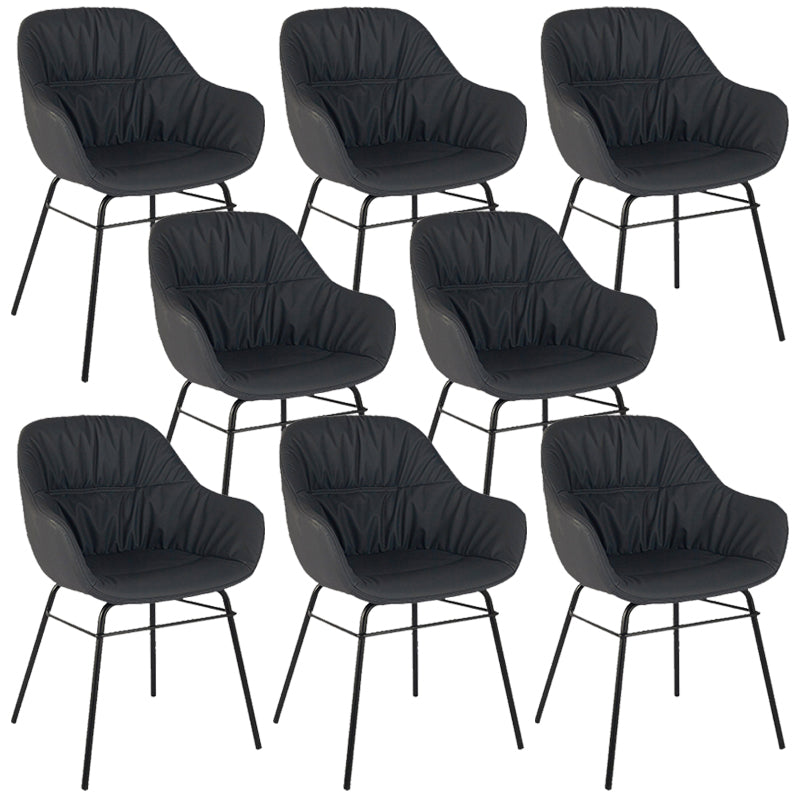 Contemporary No Arm Desk Chair Legs Included Conference Chair for Office Blue 8 Piece Set Clearhalo 'furn' 'furn_office_chair' 'Furniture' 'Office Chairs' 'Office Furniture' 'office_chair' 6876061