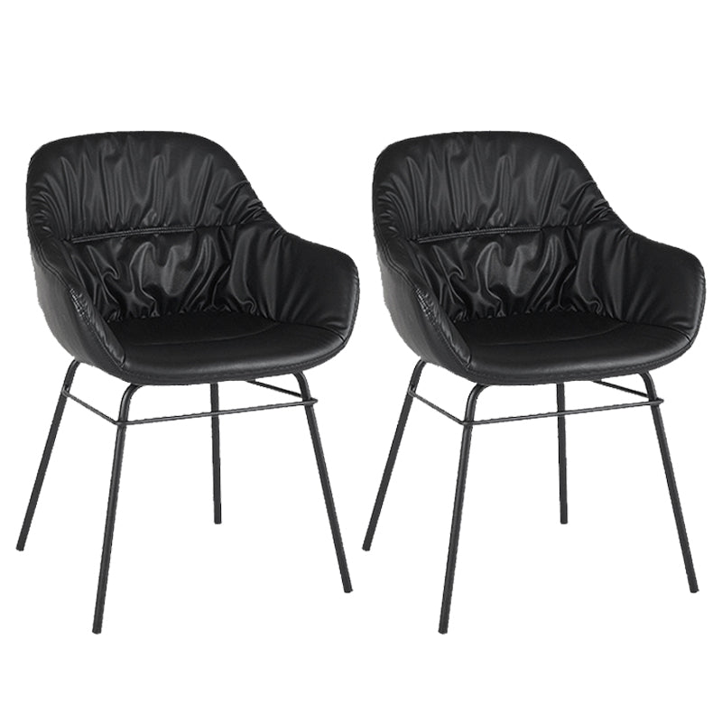 Contemporary No Arm Desk Chair Legs Included Conference Chair for Office Black 2 Piece Set Clearhalo 'furn' 'furn_office_chair' 'Furniture' 'Office Chairs' 'Office Furniture' 'office_chair' 6876063