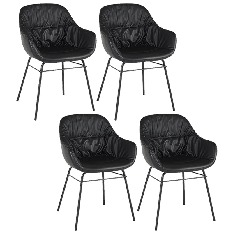 Contemporary No Arm Desk Chair Legs Included Conference Chair for Office Black 4 Piece Set Clearhalo 'furn' 'furn_office_chair' 'Furniture' 'Office Chairs' 'Office Furniture' 'office_chair' 6876064