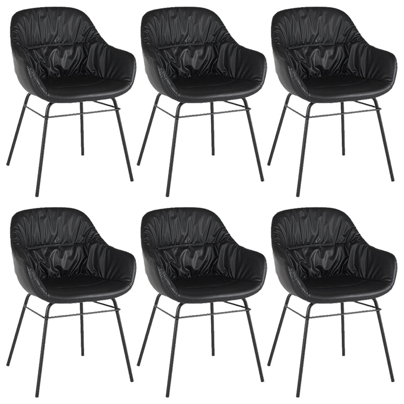 Contemporary No Arm Desk Chair Legs Included Conference Chair for Office Black 6 Piece Set Clearhalo 'furn' 'furn_office_chair' 'Furniture' 'Office Chairs' 'Office Furniture' 'office_chair' 6876065