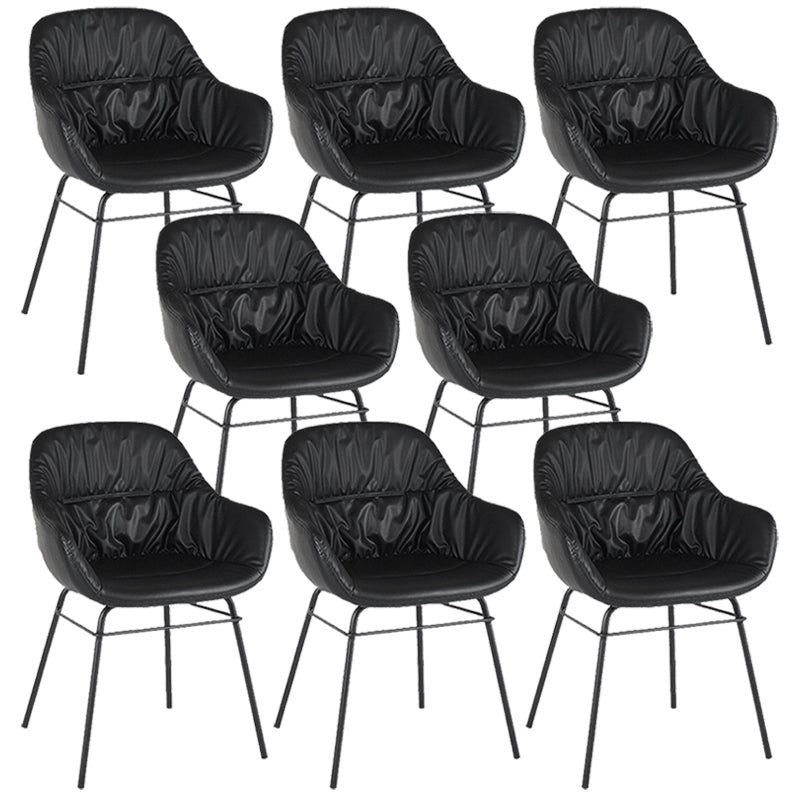 Contemporary No Arm Desk Chair Legs Included Conference Chair for Office Black 8 Piece Set Clearhalo 'furn' 'furn_office_chair' 'Furniture' 'Office Chairs' 'Office Furniture' 'office_chair' 6876066