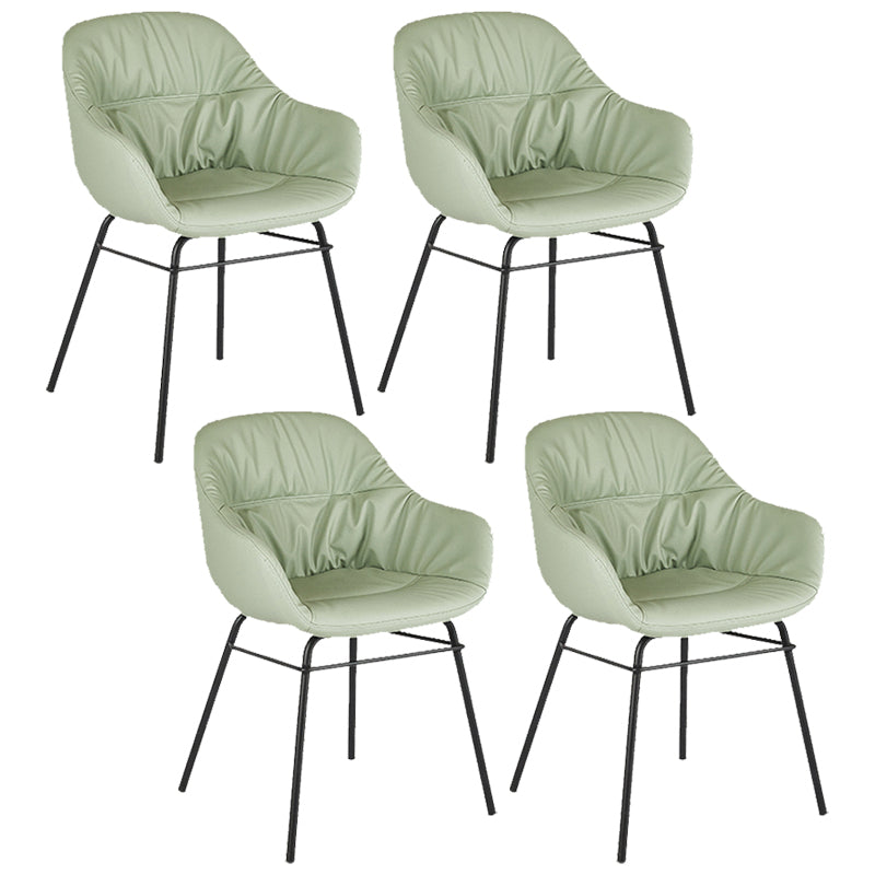 Contemporary No Arm Desk Chair Legs Included Conference Chair for Office Green 4 Piece Set Clearhalo 'furn' 'furn_office_chair' 'Furniture' 'Office Chairs' 'Office Furniture' 'office_chair' 6876069