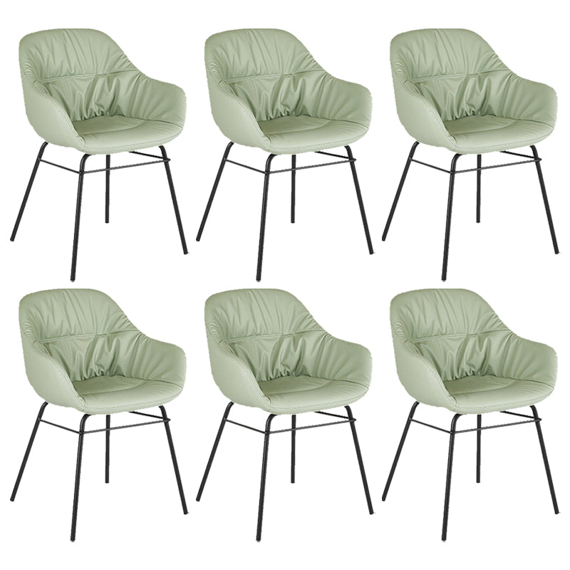 Contemporary No Arm Desk Chair Legs Included Conference Chair for Office Green 6 Piece Set Clearhalo 'furn' 'furn_office_chair' 'Furniture' 'Office Chairs' 'Office Furniture' 'office_chair' 6876070