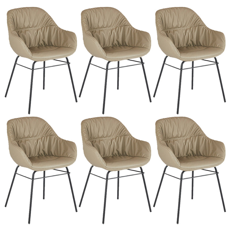 Contemporary No Arm Desk Chair Legs Included Conference Chair for Office Grey 6 Piece Set Clearhalo 'furn' 'furn_office_chair' 'Furniture' 'Office Chairs' 'Office Furniture' 'office_chair' 6876075