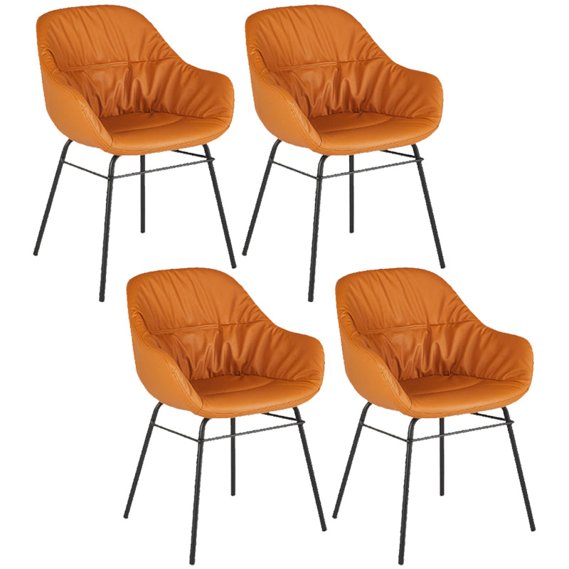 Contemporary No Arm Desk Chair Legs Included Conference Chair for Office Orange 4 Piece Set Clearhalo 'furn' 'furn_office_chair' 'Furniture' 'Office Chairs' 'Office Furniture' 'office_chair' 6876079