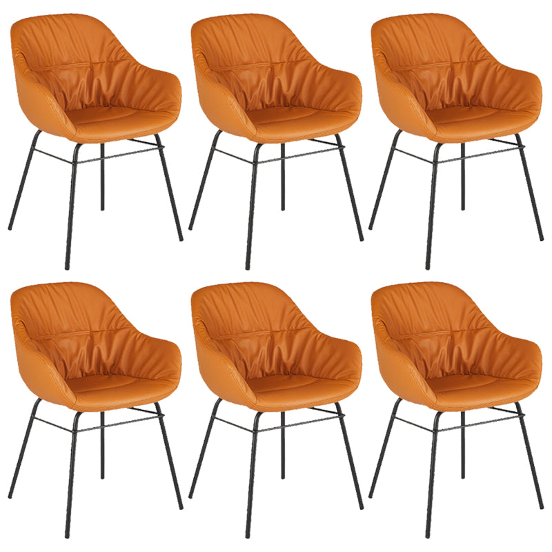 Contemporary No Arm Desk Chair Legs Included Conference Chair for Office Orange 6 Piece Set Clearhalo 'furn' 'furn_office_chair' 'Furniture' 'Office Chairs' 'Office Furniture' 'office_chair' 6876080