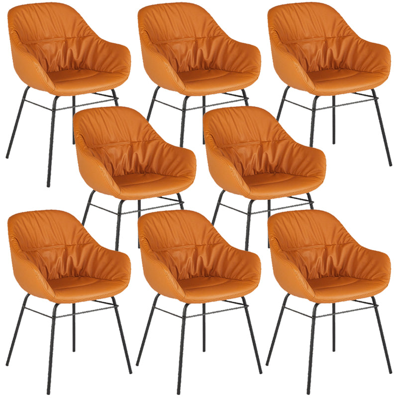 Contemporary No Arm Desk Chair Legs Included Conference Chair for Office Orange 8 Piece Set Clearhalo 'furn' 'furn_office_chair' 'Furniture' 'Office Chairs' 'Office Furniture' 'office_chair' 6876081