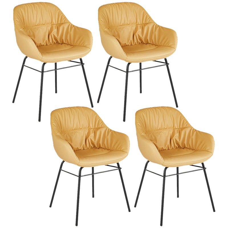 Contemporary No Arm Desk Chair Legs Included Conference Chair for Office Yellow 4 Piece Set Clearhalo 'furn' 'furn_office_chair' 'Furniture' 'Office Chairs' 'Office Furniture' 'office_chair' 6876084