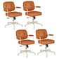 Padded Arms Desk Chair Modern No Distressing Leather Ergonomic Chair with Wheels Orange 4 Piece Set Gray Clearhalo 'furn' 'furn_office_chair' 'Furniture' 'Office Chairs' 'Office Furniture' 'office_chair' 6876268