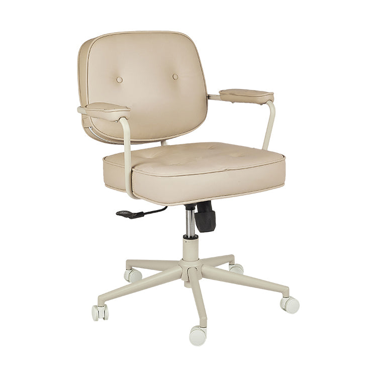 Padded Arms Desk Chair Modern No Distressing Leather Ergonomic Chair with Wheels Clearhalo 'furn' 'furn_office_chair' 'Furniture' 'Office Chairs' 'Office Furniture' 'office_chair' 6876272