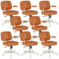Padded Arms Desk Chair Modern No Distressing Leather Ergonomic Chair with Wheels Orange 8 Piece Set Gray Clearhalo 'furn' 'furn_office_chair' 'Furniture' 'Office Chairs' 'Office Furniture' 'office_chair' 6876273