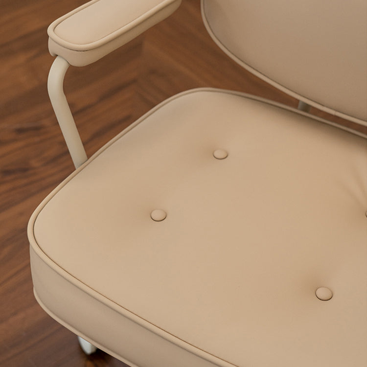 Padded Arms Desk Chair Modern No Distressing Leather Ergonomic Chair with Wheels Clearhalo 'furn' 'furn_office_chair' 'Furniture' 'Office Chairs' 'Office Furniture' 'office_chair' 6876276