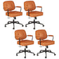 Padded Arms Desk Chair Modern No Distressing Leather Ergonomic Chair with Wheels Orange 4 Piece Set Black Clearhalo 'furn' 'furn_office_chair' 'Furniture' 'Office Chairs' 'Office Furniture' 'office_chair' 6876278