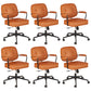 Padded Arms Desk Chair Modern No Distressing Leather Ergonomic Chair with Wheels Orange 6 Piece Set Black Clearhalo 'furn' 'furn_office_chair' 'Furniture' 'Office Chairs' 'Office Furniture' 'office_chair' 6876280