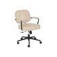 Padded Arms Desk Chair Modern No Distressing Leather Ergonomic Chair with Wheels Off-White 1 Piece Black Clearhalo 'furn' 'furn_office_chair' 'Furniture' 'Office Chairs' 'Office Furniture' 'office_chair' 6876291