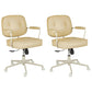 Padded Arms Desk Chair Modern No Distressing Leather Ergonomic Chair with Wheels Yellow 2 Piece Set Gray Clearhalo 'furn' 'furn_office_chair' 'Furniture' 'Office Chairs' 'Office Furniture' 'office_chair' 6876292