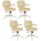 Padded Arms Desk Chair Modern No Distressing Leather Ergonomic Chair with Wheels Yellow 4 Piece Set Gray Clearhalo 'furn' 'furn_office_chair' 'Furniture' 'Office Chairs' 'Office Furniture' 'office_chair' 6876293