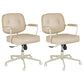 Padded Arms Desk Chair Modern No Distressing Leather Ergonomic Chair with Wheels Off-White 2 Piece Set Gray Clearhalo 'furn' 'furn_office_chair' 'Furniture' 'Office Chairs' 'Office Furniture' 'office_chair' 6876300
