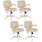 Padded Arms Desk Chair Modern No Distressing Leather Ergonomic Chair with Wheels Off-White 4 Piece Set Gray Clearhalo 'furn' 'furn_office_chair' 'Furniture' 'Office Chairs' 'Office Furniture' 'office_chair' 6876301
