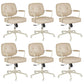 Padded Arms Desk Chair Modern No Distressing Leather Ergonomic Chair with Wheels Off-White 6 Piece Set Gray Clearhalo 'furn' 'furn_office_chair' 'Furniture' 'Office Chairs' 'Office Furniture' 'office_chair' 6876302