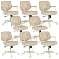 Padded Arms Desk Chair Modern No Distressing Leather Ergonomic Chair with Wheels Off-White 8 Piece Set Gray Clearhalo 'furn' 'furn_office_chair' 'Furniture' 'Office Chairs' 'Office Furniture' 'office_chair' 6876303