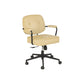 Padded Arms Desk Chair Modern No Distressing Leather Ergonomic Chair with Wheels Yellow 1 Piece Black Clearhalo 'furn' 'furn_office_chair' 'Furniture' 'Office Chairs' 'Office Furniture' 'office_chair' 6876305