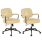 Padded Arms Desk Chair Modern No Distressing Leather Ergonomic Chair with Wheels Yellow 2 Piece Set Black Clearhalo 'furn' 'furn_office_chair' 'Furniture' 'Office Chairs' 'Office Furniture' 'office_chair' 6876306