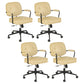 Padded Arms Desk Chair Modern No Distressing Leather Ergonomic Chair with Wheels Yellow 4 Piece Set Black Clearhalo 'furn' 'furn_office_chair' 'Furniture' 'Office Chairs' 'Office Furniture' 'office_chair' 6876307