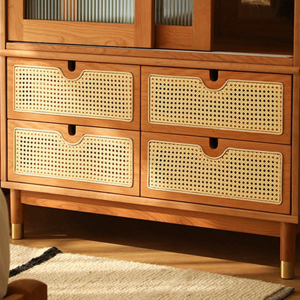 Modern Solid Wood Wardrobe Cabinet 2 Sliding Doors Sliding with Drawer Clearhalo 'Armoires & Wardrobes' 'armoires_wardrobes' 'Bedroom Furniture' 'furn' 'furn_armoires_wardrobes' 'Furniture' 6877463