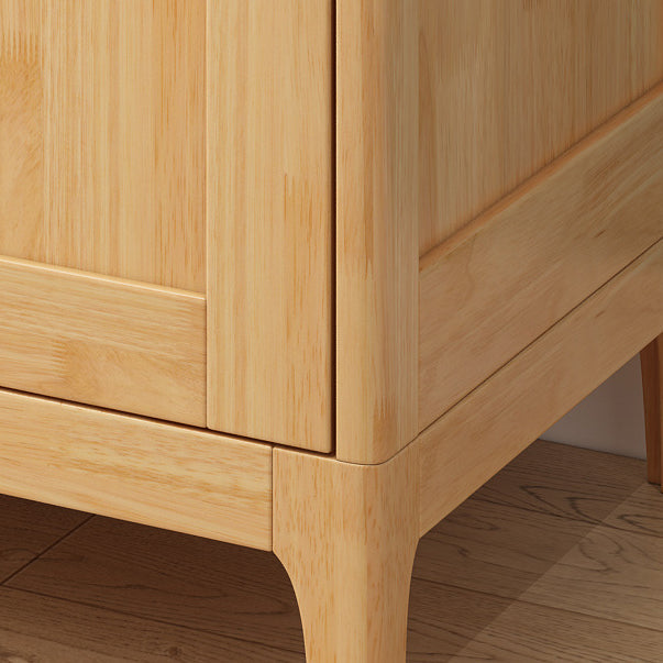 Gabinete de puerta con bisagras de dormitorio gabinete de almacenamiento de madera de goma tradicional