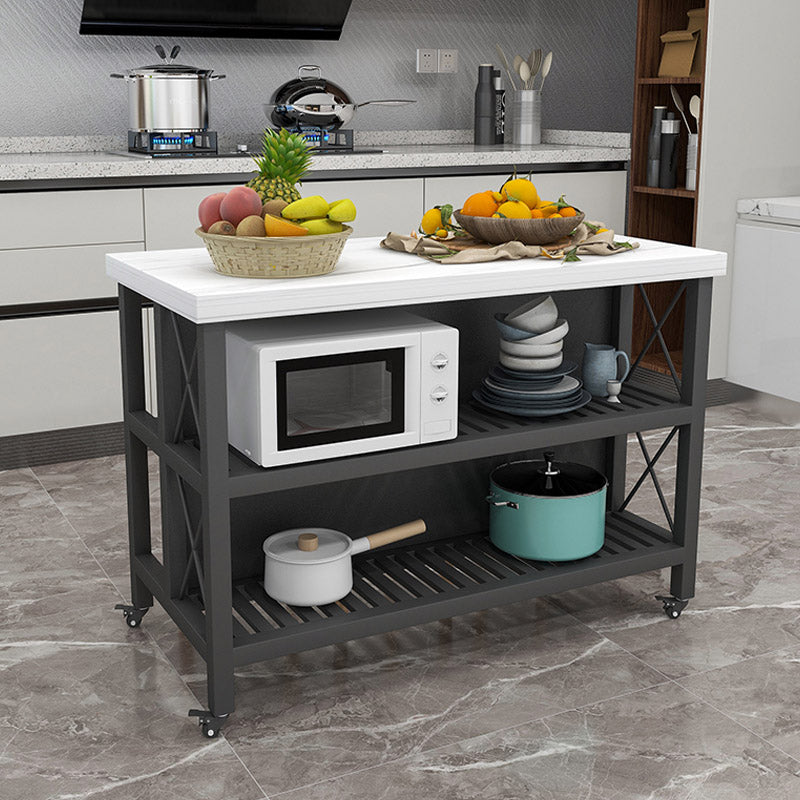 Tavolo da pranzo a base di pranzo moderna moderna per cucina moderna tavola di preparazione di stoccaggio aperto