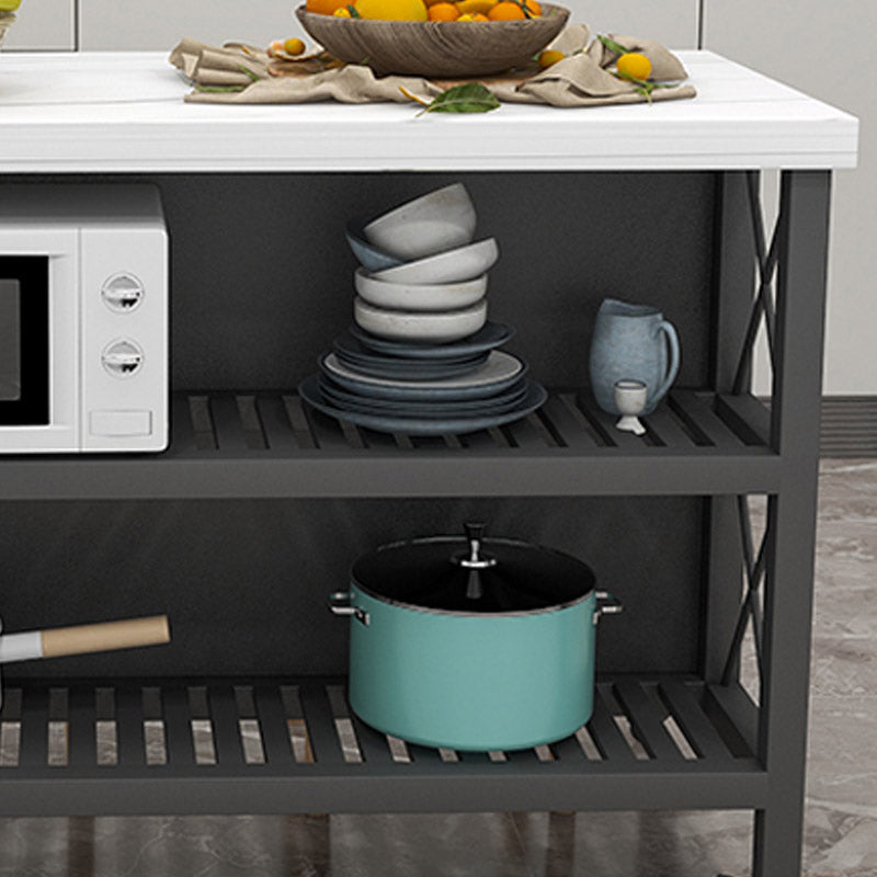 Tavolo da pranzo a base di pranzo moderna moderna per cucina moderna tavola di preparazione di stoccaggio aperto