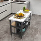 Rolling Modern Kitchen Island Table Dining Room Open Storage Prep Table