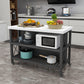 Rolling Modern Kitchen Island Table Dining Room Open Storage Prep Table