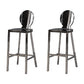 Industrial Style Counter Stool Silver Metal Bar Stool for Living Room